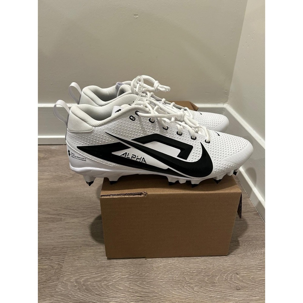 Nike Alpha Menace 4 Shark‎ Football Cleats Mens 14.5 White Black FZ7703-101 NWT